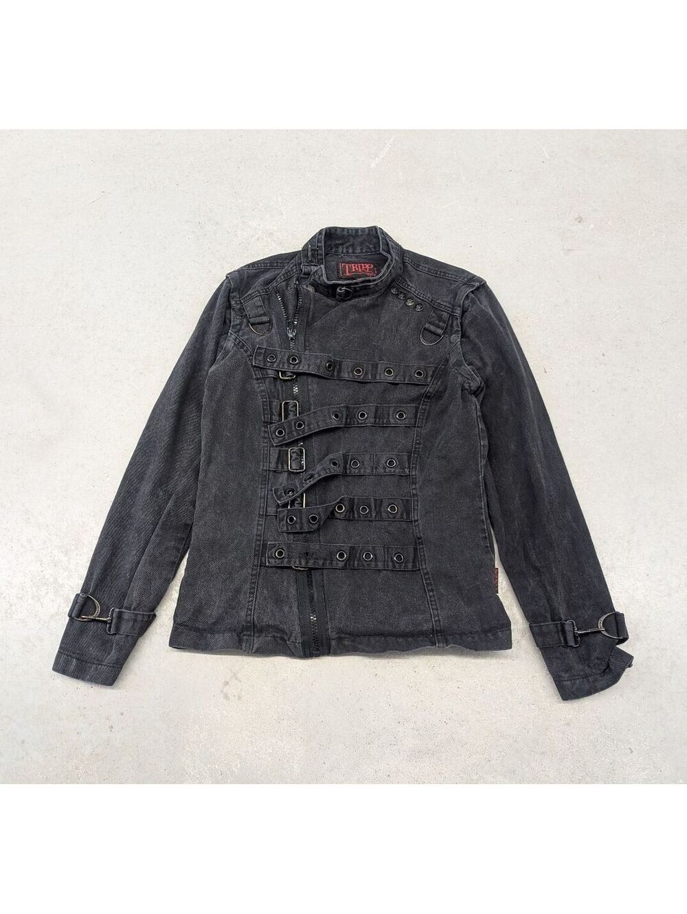 Vintage Y2K Tripp NYC Black Denim Buckle Jacket